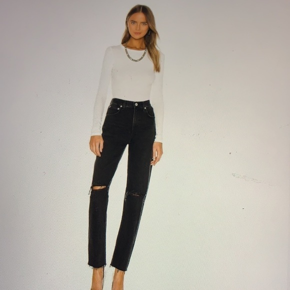 Agolde Cherie High Rise Straight Distressed Jeans 24 - Picture 2 of 13